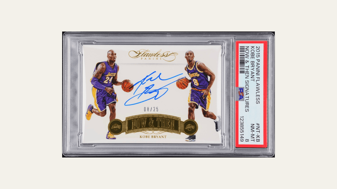 Kobe Bryant, 2015 Flawless Now & Then (signed), #8/25, PSA 8