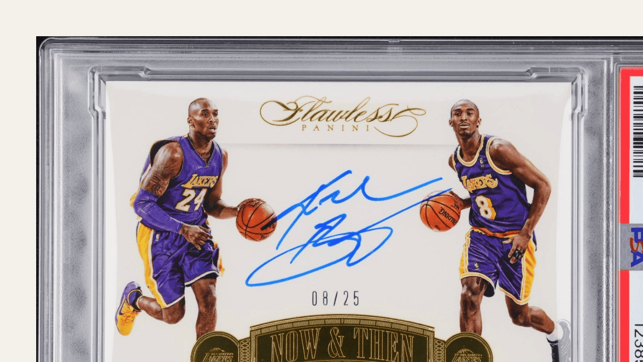 Kobe Bryant, 2015 Flawless Now & Then (signed), #8/25, PSA 8