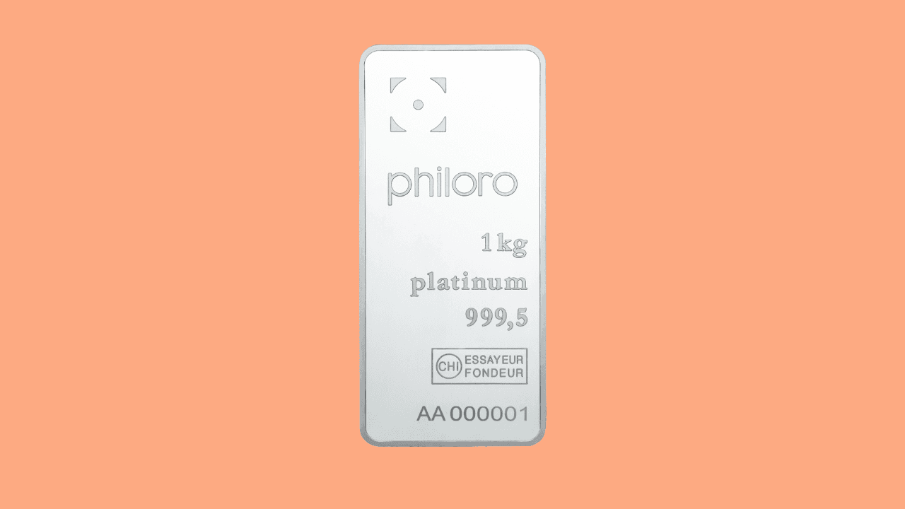 Barre de platine, 1 kg, 999,5