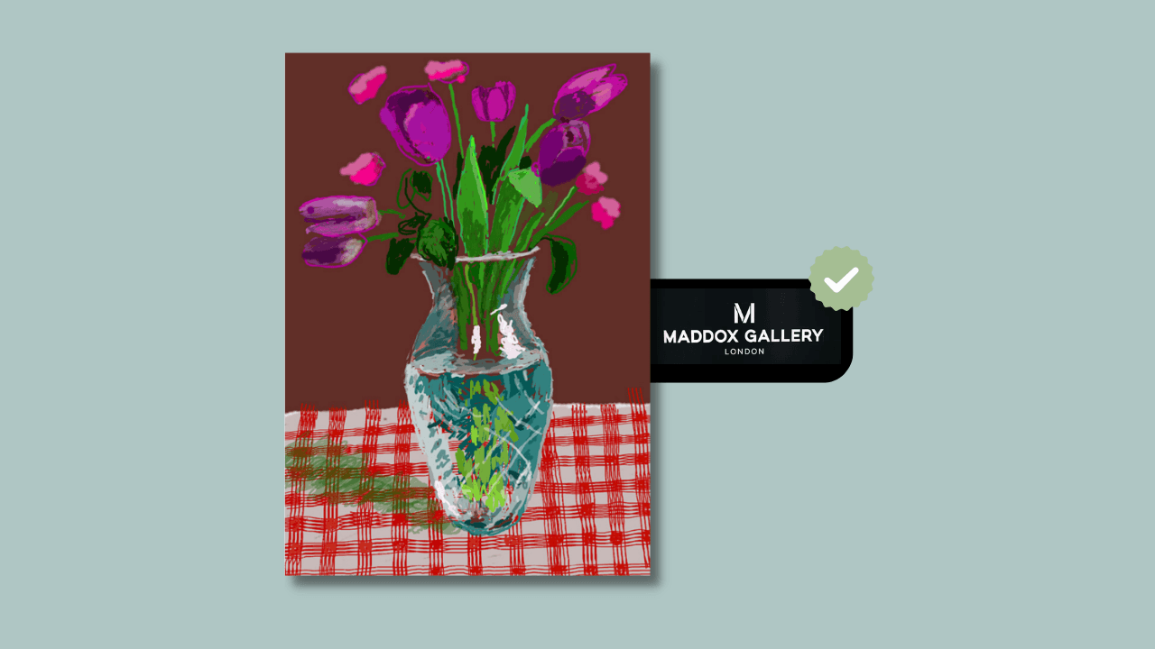 David Hockney, 16th March 2021, Tulips in Cut Glass