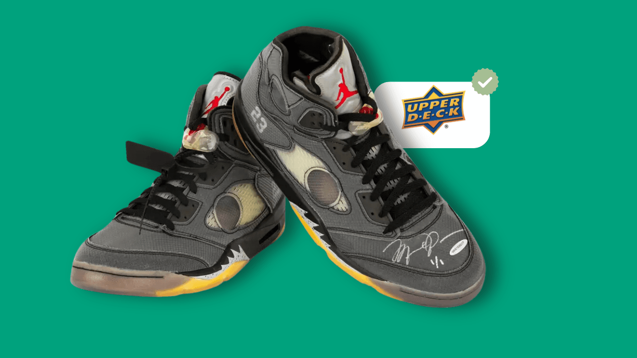 Nike Off-White x Air Jordan 5 Retro SP ‘Muslin’ Shoes, Signiert von Michael Jordan
