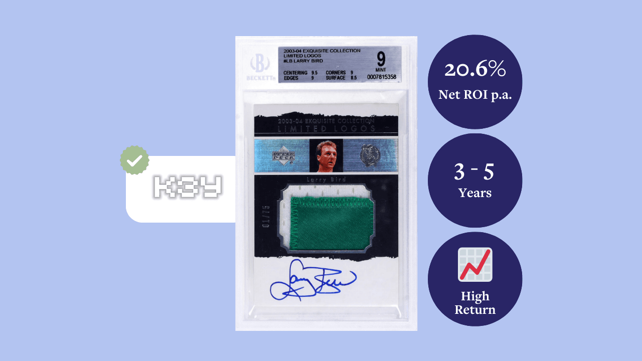 Larry Bird 2003-04 Exquisite Collection Limited Logos Auto Patch 1/75 BGS 9 + 10 Auto
