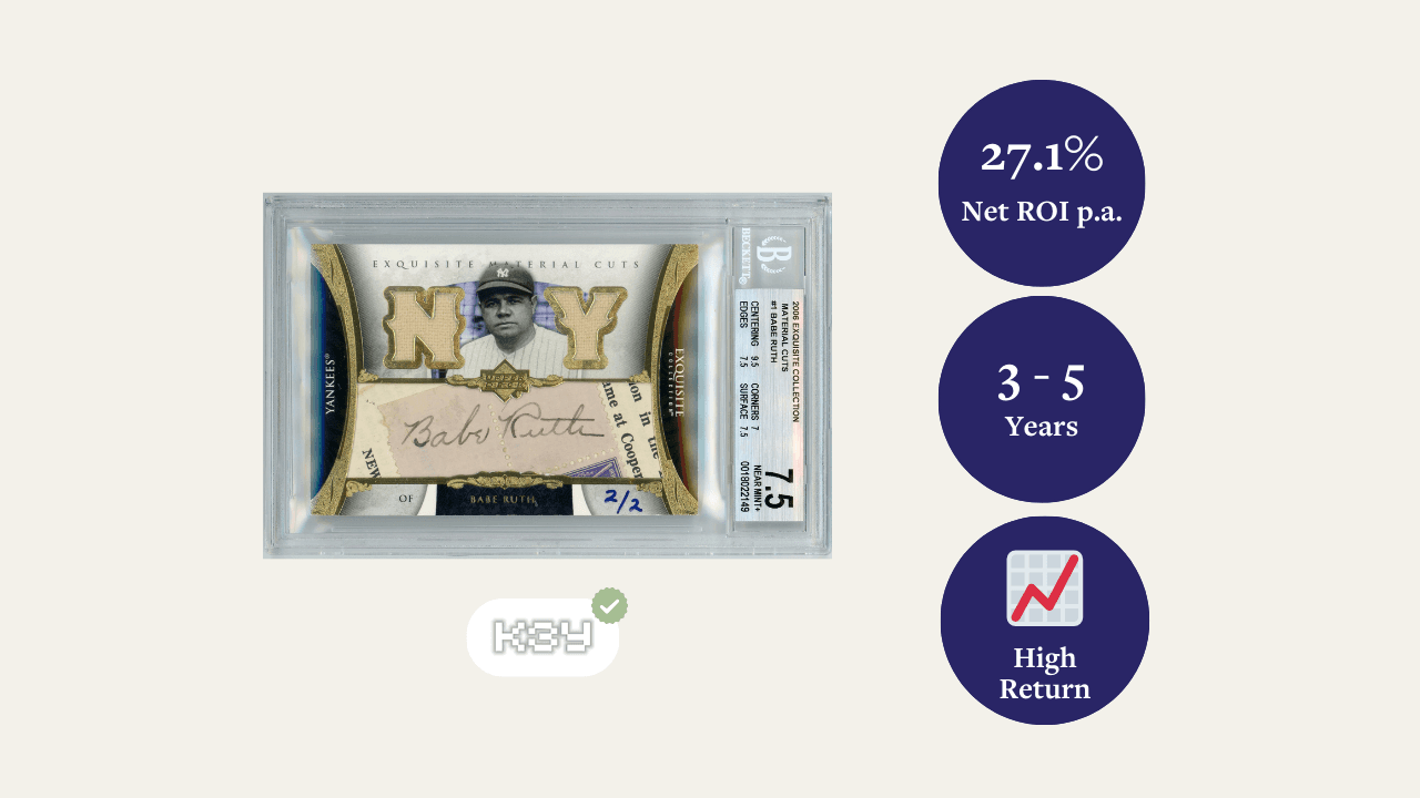 Babe Ruth 2006 Exquisite Game Used Material Cuts Auto 2of2 BGS 7.5