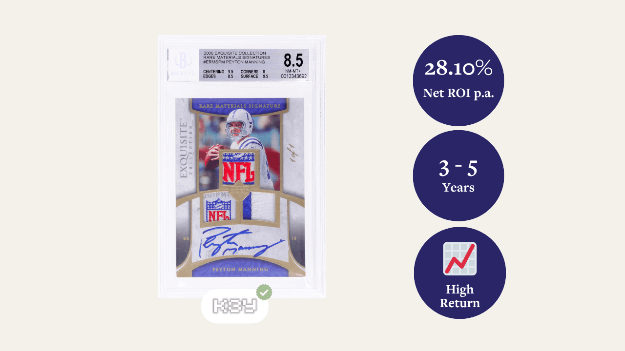 Peyton Manning 2006 Exquisite Game Used Rare Materials Signature 1of1 BGS 8.5 + 10 Auto