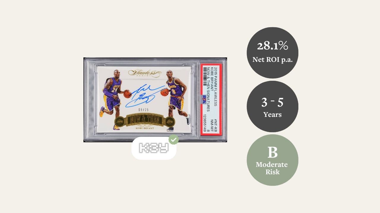 Kobe Bryant, 2015 Flawless Now & Then (signed), #8/25, PSA 8